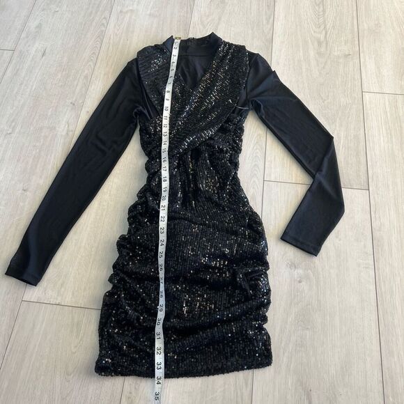 Animari Elegant Black Sequin mini dress size M - Picture 5 of 10